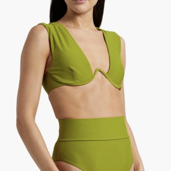 Olive green Andrea Yamah bikini top XS NWT - Picture 3 of 4